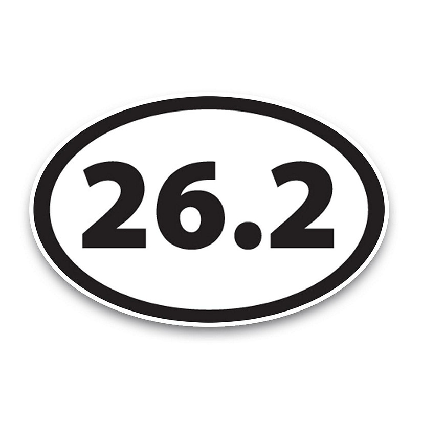 Magnet Me Up 26.2 Marathon Black Oval Magnet Decal, 4x6 Inches, Heavy Duty Automotive Magnet for Car Truck SUV Image