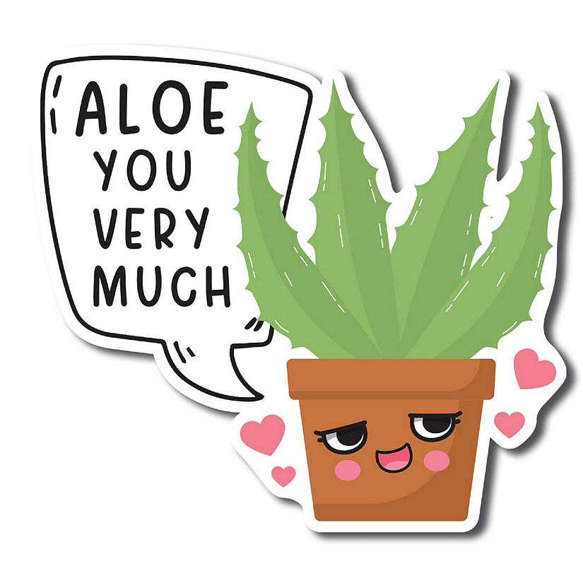Magnet Me Up Aloe You Very Much Cute Funny Plant Succulent Magnet Decal, 5 inches, Heavy Duty Automotive Magnet For Car Truck SUV Or Any Other Magnetic Surface Image