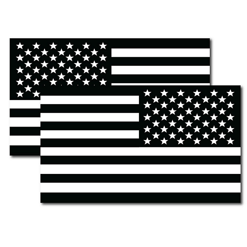Magnet Me Up Black and White American Flag and Reversed Black and White American Flag Magnet Decal, 7x12 In, Oppoing 2 Pk, for Car Truck SUV Image