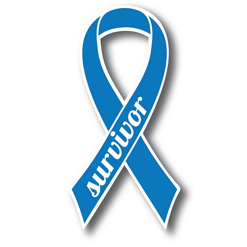 Magnet Me Up Colon Cancer Survivor Blue Ribbon Magnet Decal, 3.5x7 Inches Heavy Duty Automotive Magnet for Car Truck SUV Image