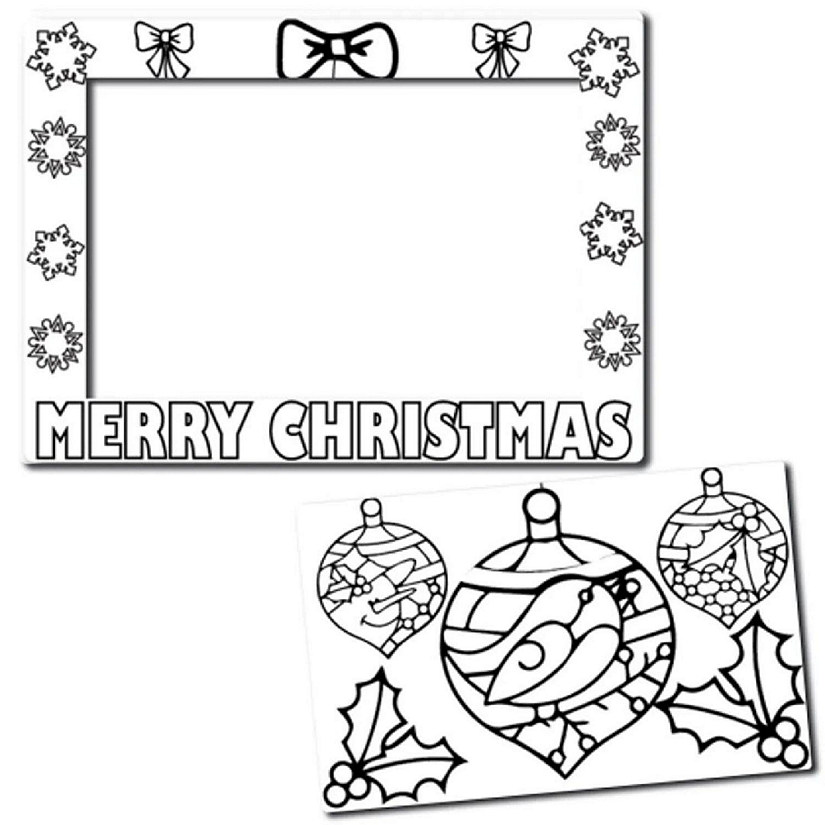 Magnet Me Up Color Your Own Christmas Ornaments Picture Frame DIY Holiday Magnet, 5x7 Inches with 3.5x5.5 Inch Cut-Out, Creative Artistic Image