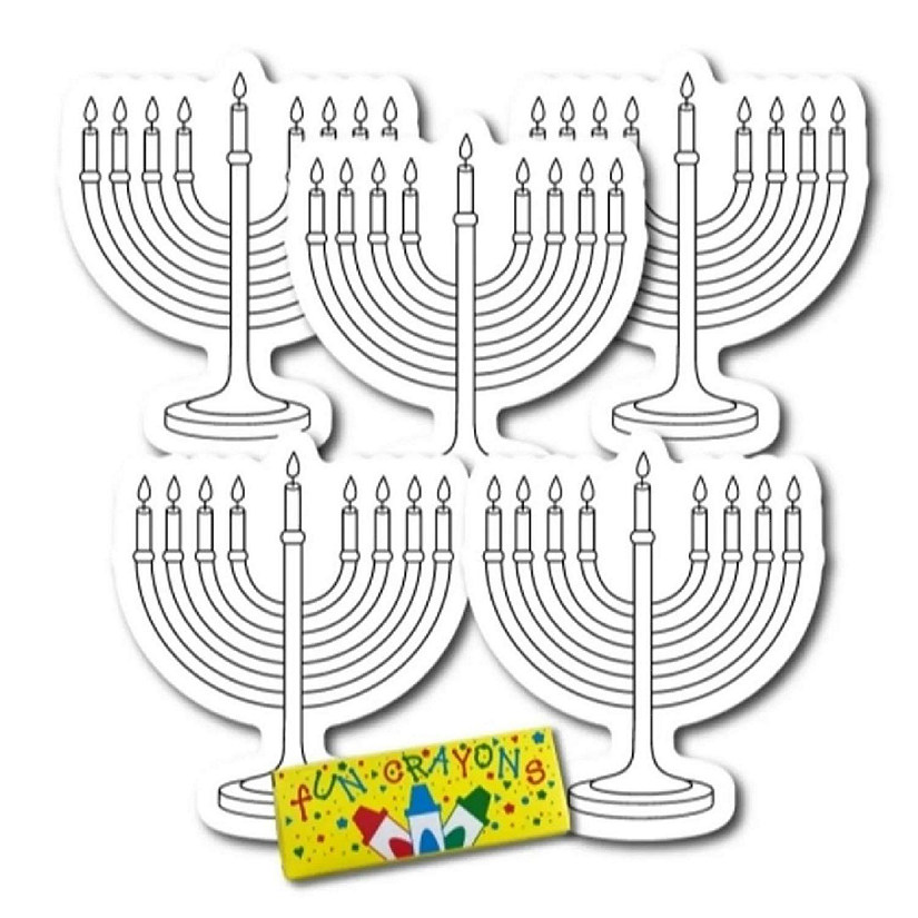 Magnet Me Up Color Your Own Hanukkah Menorah DIY Holiday Magnet, 5 Menorah Pack, Creative Artistic Gift Idea Image