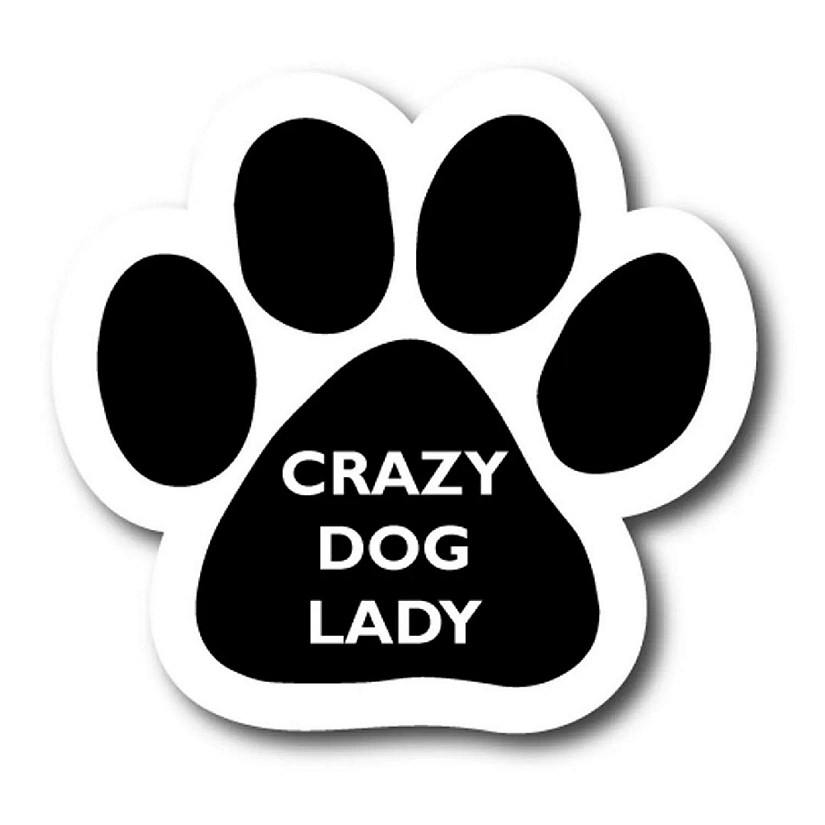 Magnet Me Up Crazy Dog Lady Pawprint Magnet Decal, 5 Inch, Heavy Duty Automotive Magnet for Car Truck SUV Image