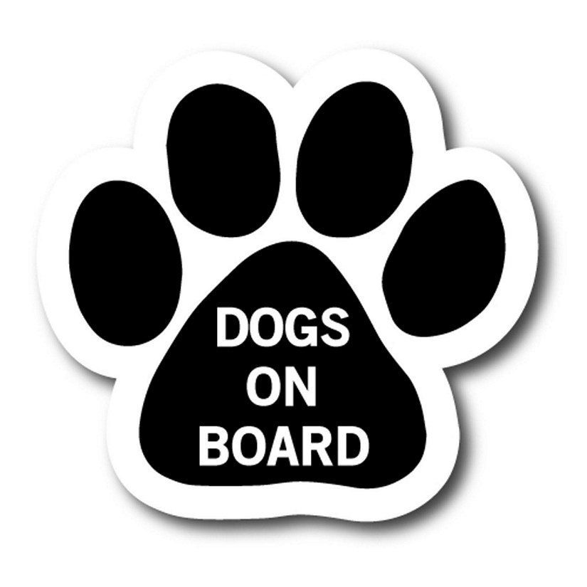 Magnet Me Up Dogs on Board Pawprint Magnet Decal, 5 Inch, Heavy Duty Automotive Magnet for Car Truck SUV Image