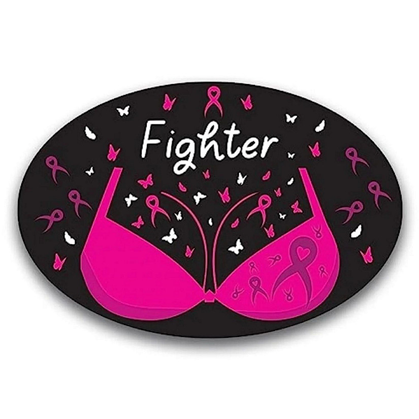 Magnet Me Up Fighter Breast Cancer Awareness Magnet Decal, 4x6 Inches, Heavy Duty Automotive Magnet for Car Truck SUV Image