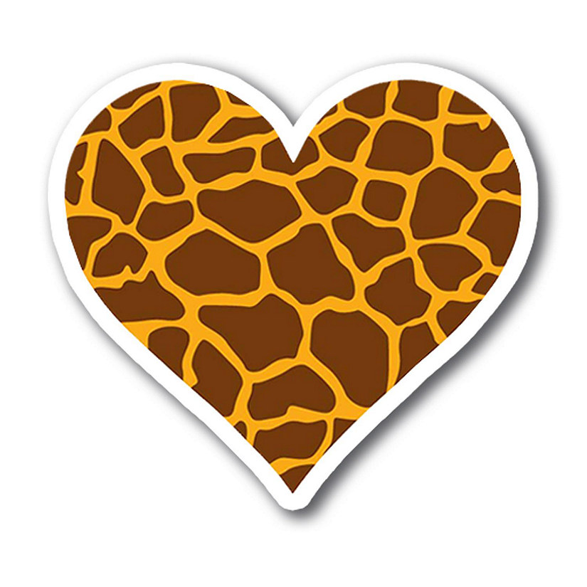 Magnet Me Up Giraffe Multicolored Heart Magnet Decal, 5 Inches, Heavy Duty Automotive Magnet For Car Truck SUV Or Any Other Magnetic Surface Image