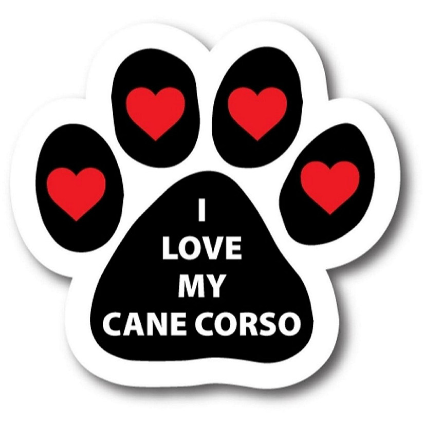 Magnet me Up I Love My Cane Corso Pawprint Magnet Decal, 5 Inch, Heavy Duty Automotive Magnet for Car Truck SUV Image