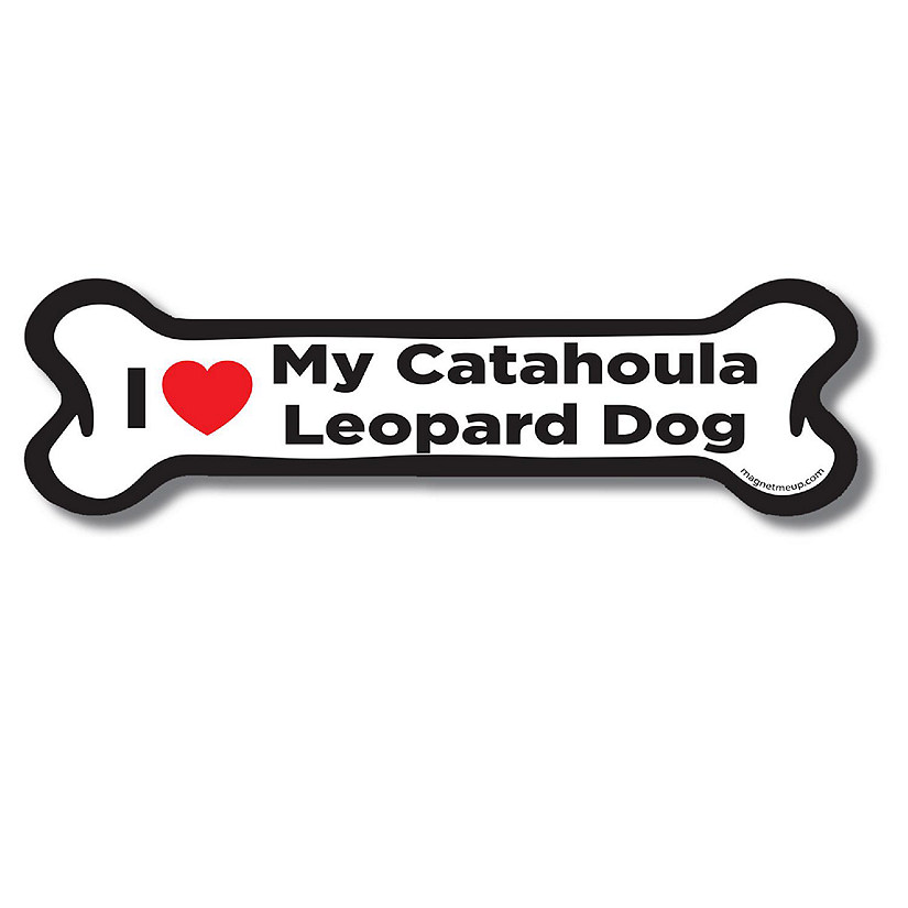 Magnet Me Up I Love My Catahoula Leopard Dog Dog Bone Magnet Decal, 2x7 Inches, Heavy Duty Automotive Magnet for Car Truck SUV Image