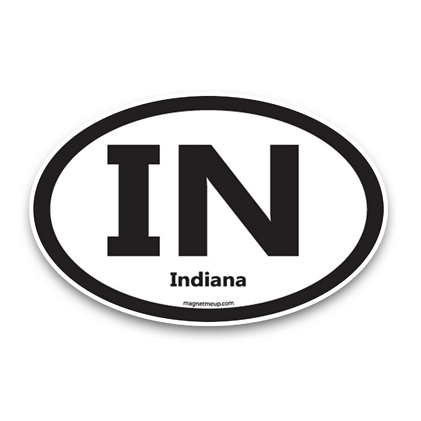 Magnet Me Up IN Indiana US State Oval Magnet Decal, 4x6 Inches, Heavy Duty Automotive Magnet for Car Truck SUV Image
