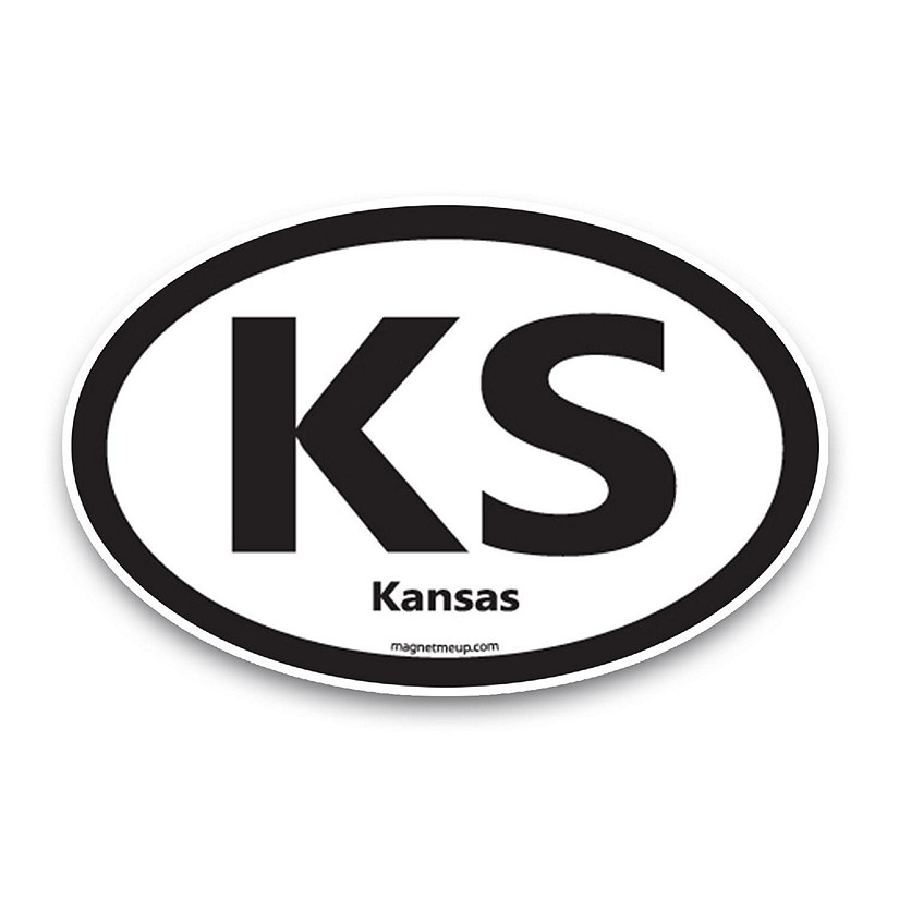 Magnet Me Up KS Kansas US State Oval Magnet Decal, 4x6 Inches, Heavy Duty Automotive Magnet for Car Truck SUV Image