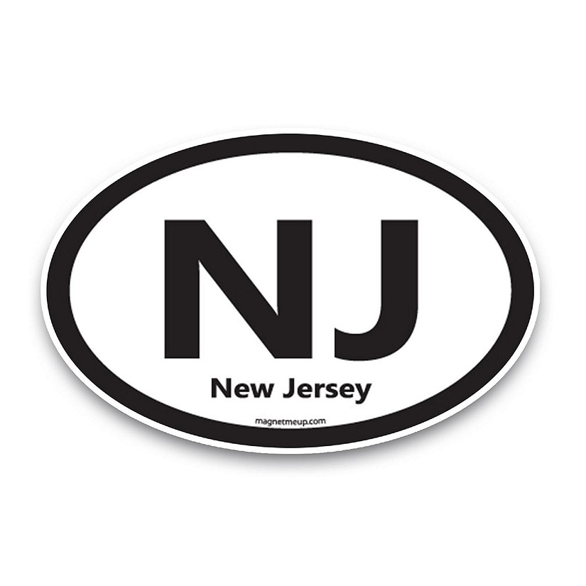 Magnet Me Up NJ New Jersey US State Oval Magnet Decal, 4x6 Inches, Heavy Duty Automotive Magnet for Car Truck SUV Image