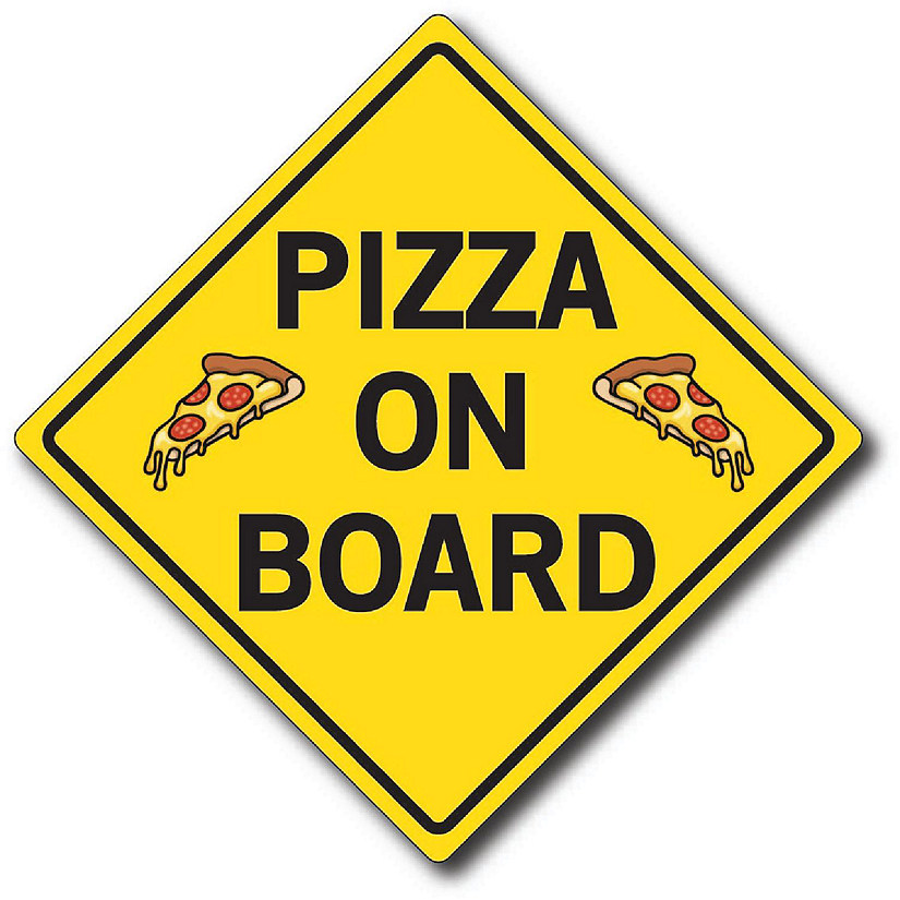 Magnet Me Up Pizza On Board Magnet Decal, 5x5 Inches, Heavy Duty Automotive Magnet for Car Truck SUV Image