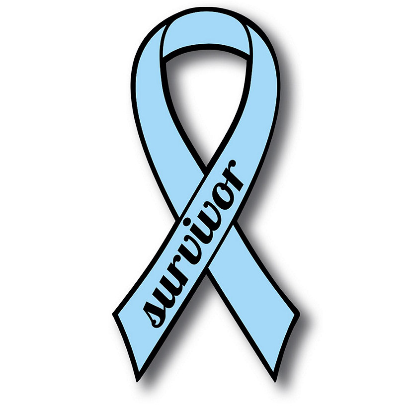 Magnet Me Up Prostate Cancer Survivor Aqua Ribbon Magnet Decal, 3.5x7 Inches, Heavy Duty Automotive Magnet for Car Truck SUV Image