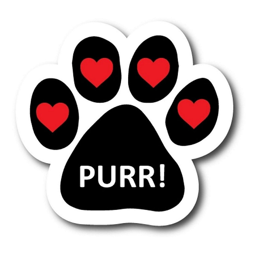 Magnet Me Up Purr! with Heart Pawprint Magnet Decal, 5 Inch, Heavy Duty Automotive Magnet for Car Truck SUV Image