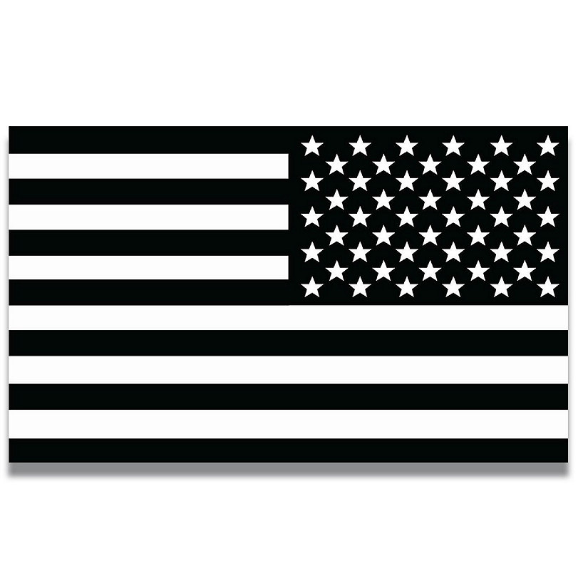 Magnet Me Up Reversed Black and White American Flag Magnet Decal, 3x5 Inches, Heavy Duty Automotive Magnet for Car Truck SUV Image