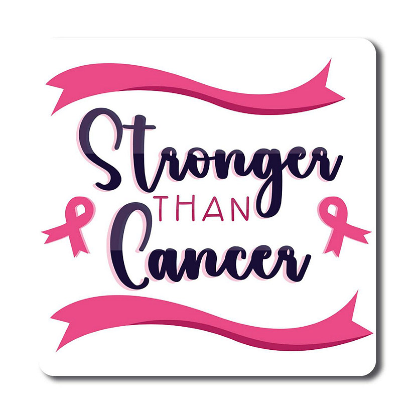 Magnet Me Up Stronger Than Cancer Breast Cancer Awareness Magnet Decal, 5x5 inch, Heavy Duty Automotive Magnet For Car Truck SUV Or Any Other Magnetic Surface Image