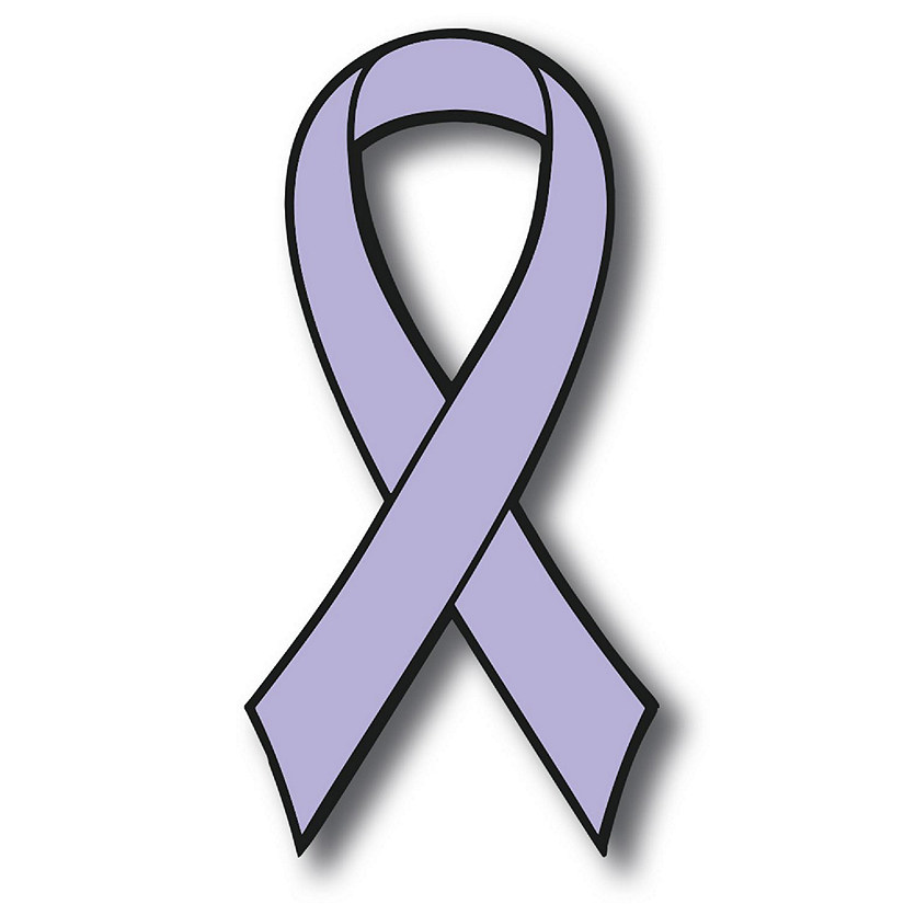 Magnet Me Up Support All Cancer Awareness Lavender Ribbon Magnet Decal, 3.5x7 Inches, Heavy Duty Automotive Magnet for Car Truck SUV Image