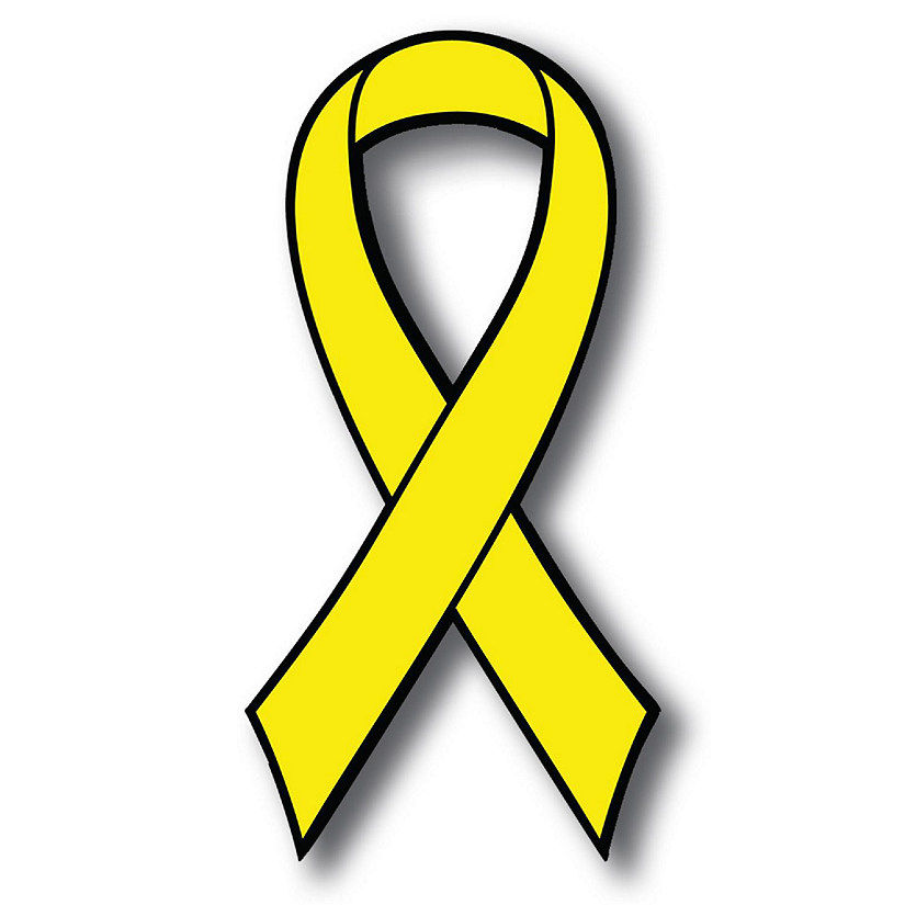 Magnet Me Up Support Bladder Cancer Awareness Yellow Ribbon Magnet Decal, 3.5x7 Inches, Heavy Duty Automotive Magnet for Car Truck SUV Image