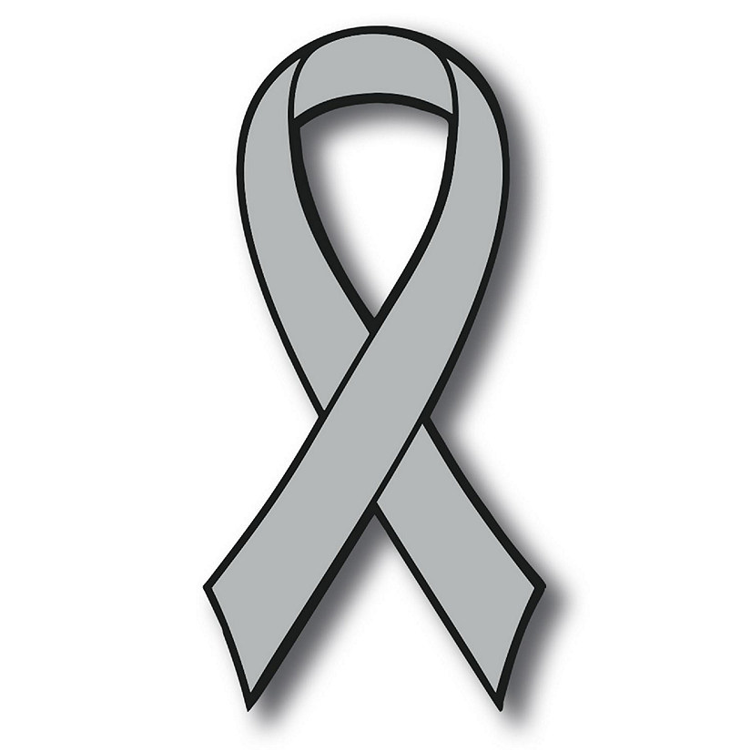 Magnet Me Up Support Brain Cancer Awareness Grey Ribbon Magnet Decal, 3.5x7 Inches Heavy Duty Automotive Magnet for Car Truck SUV Image