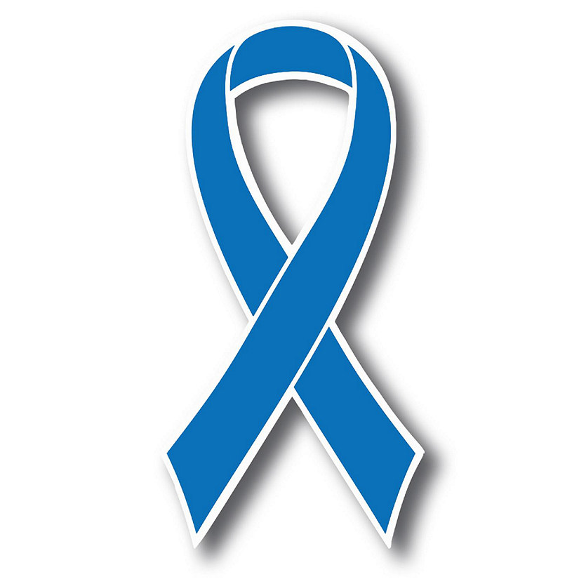 Magnet Me Up Support Colon Cancer Awareness Blue Ribbon Magnet Decal, 3.5x7 Inches, Heavy Duty Automotive Magnet for Car Truck SUV Image