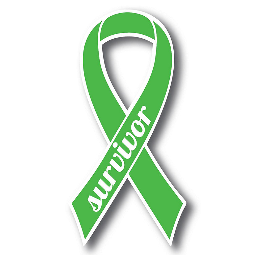 Magnet Me Up Support Gallbladder Cancer Survivor Kelly Green Ribbon Magnet Decal, 3.5x7 Inches, Heavy Duty Automotive Magnet for Car Truck SUV Image