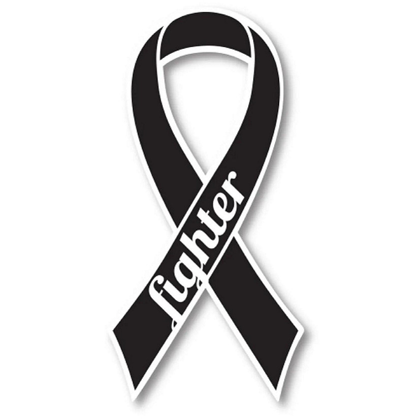 Magnet me Up Support Melanoma Cancer Fighter Black Ribbon Magnet Decal, 3.5x7 Inches, Heavy Duty Automotive Magnet for Car Truck SUV Image