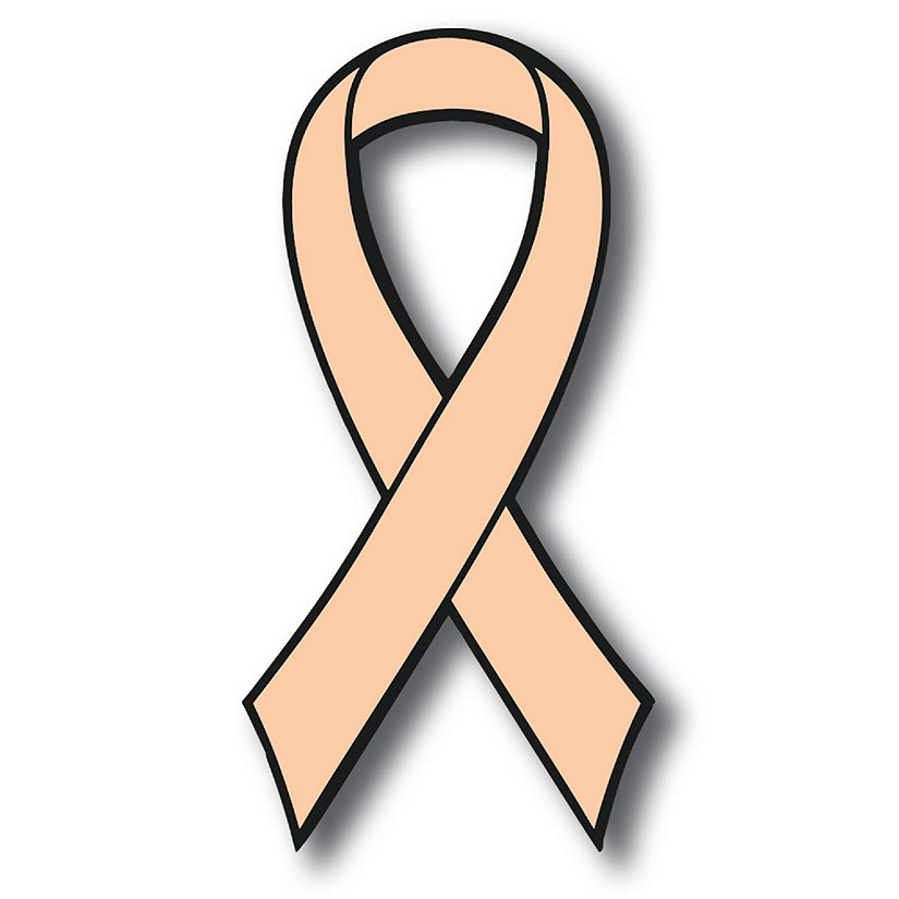 Magnet Me Up Support Uterine Cancer Awareness Peach Ribbon Magnet Decal, 3.5x7 Inches Heavy Duty Automotive Magnet for Car Truck SUV Image