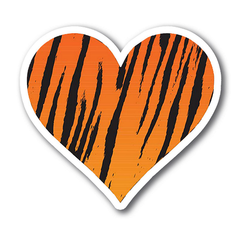 Magnet Me Up Tiger Print Heart Magnet Decal, 5 Inches, Heavy Duty Automotive Magnet For Car Truck SUV Or Any Other Magnetic Surface Image