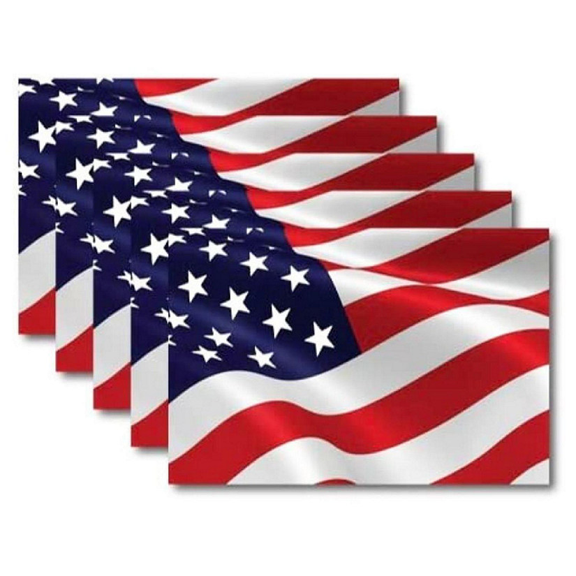 Magnet Me Up Waving American Flag Car Magnet 4x6 Inches, 5 Pack, Red, White, Blue, Heavy Duty Automotive Magnet for Car Truck SUV Image