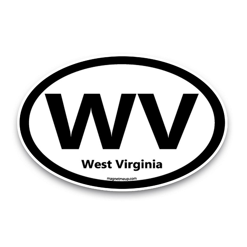 Magnet Me Up WV West Virginia US State Oval Magnet Decal, 4x6 Inches, Heavy Duty Automotive Magnet for Car Truck SUV Image