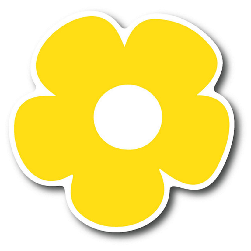Magnet Me Up Yellow Daisy Hippie Flower Magnet Decal, 5 Inches, Heavy Duty Automotive Magnet for Car Truck SUV Image