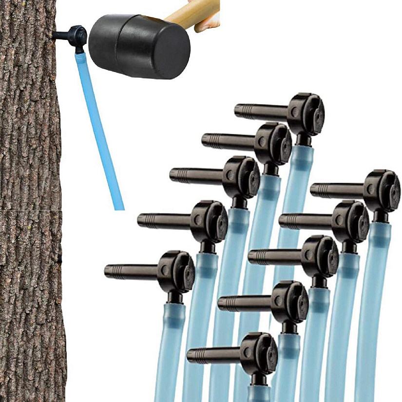 Maple Syrup Tree Tapping and Sugaring Starter Kit Pack- Value Pack 10 Taps and 10 3-ft Food Grade Tubing Drop Lines - Complete Set for Experts or Beginners to S Image