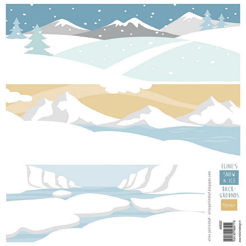 Marianne Design A4 Cutting Sheet  Eline's Backgrounds Snow  Ice Image