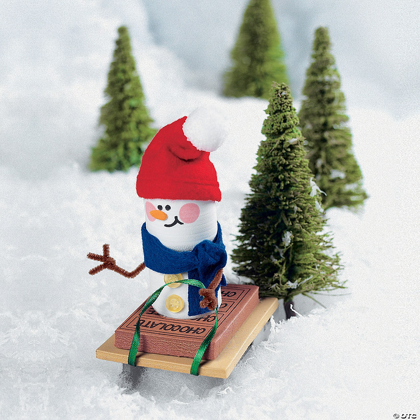 Marshmallow Snowman Christmas Ornament Craft Kit - Makes 12 Image