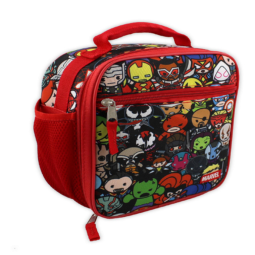 Marvel Kawaii Avengers Girls Boys Soft Insulated School Lunch Box (One Size, Red/Multi) Image