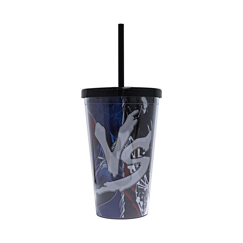 Marvel Spider-Man Vs. Venom Carnival Cup With Lid and Straw  Holds 20 Ounces Image