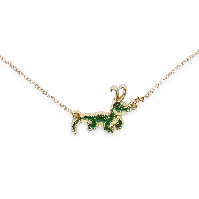 Marvel Studios Loki Alligator Pendant Necklace with Gold Chain Image