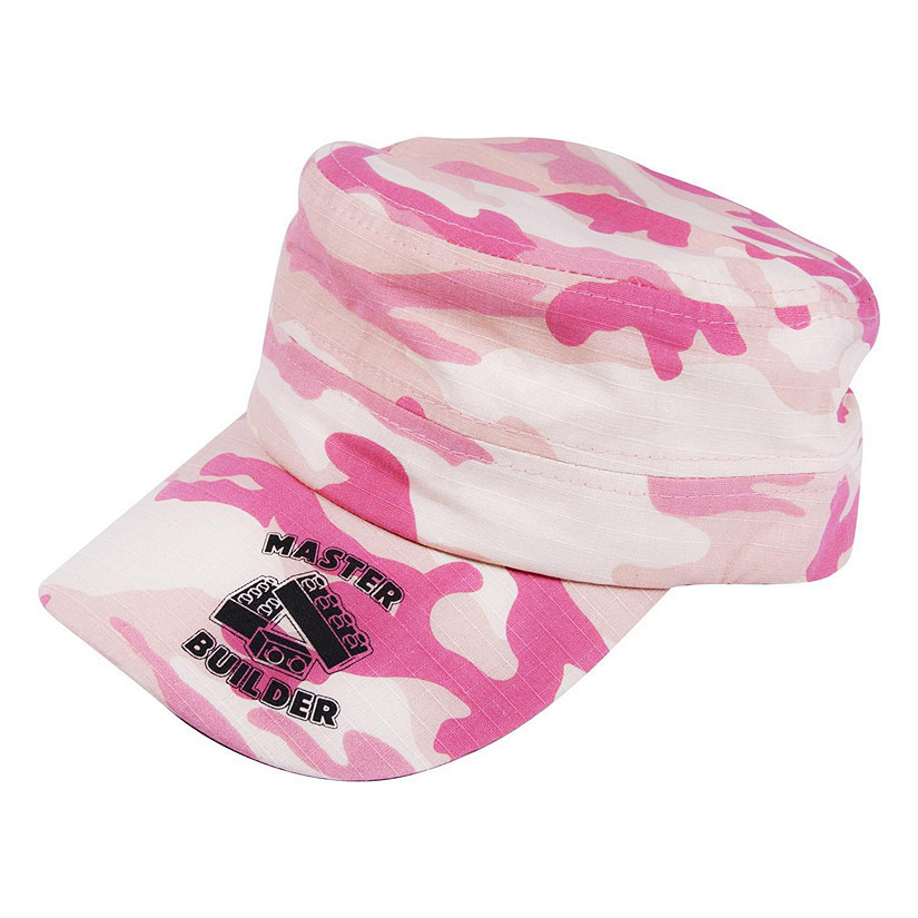 Master Builder Camo Hat  Pink & Cream Cap  Adjustable Size Image