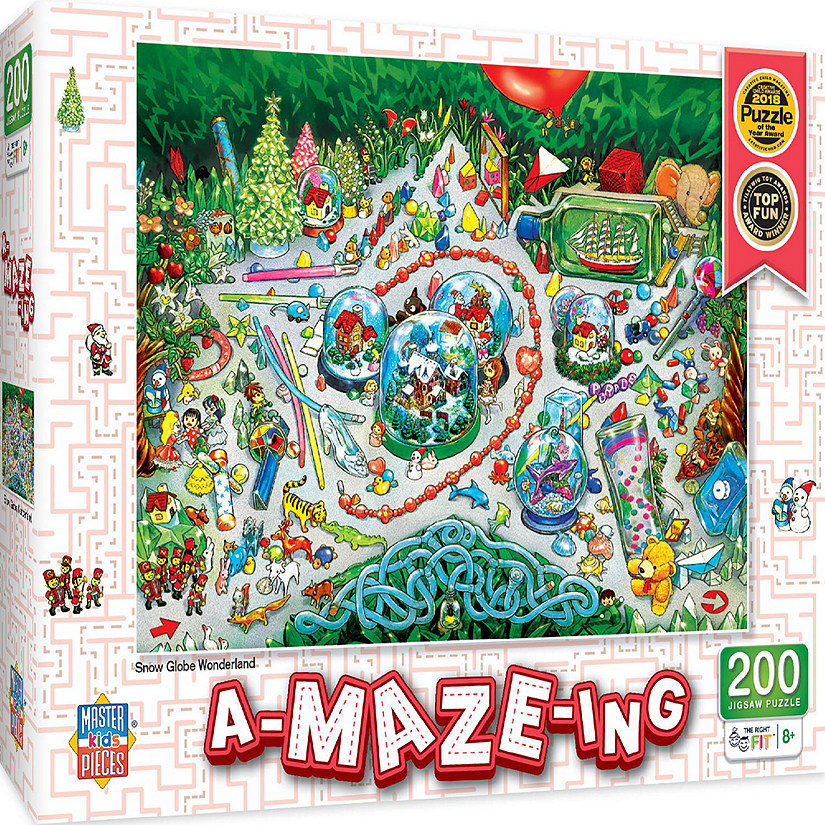 MasterPieces A-Maze-ing Snow Globe Wonderland 200 Piece Jigsaw Puzzle Image