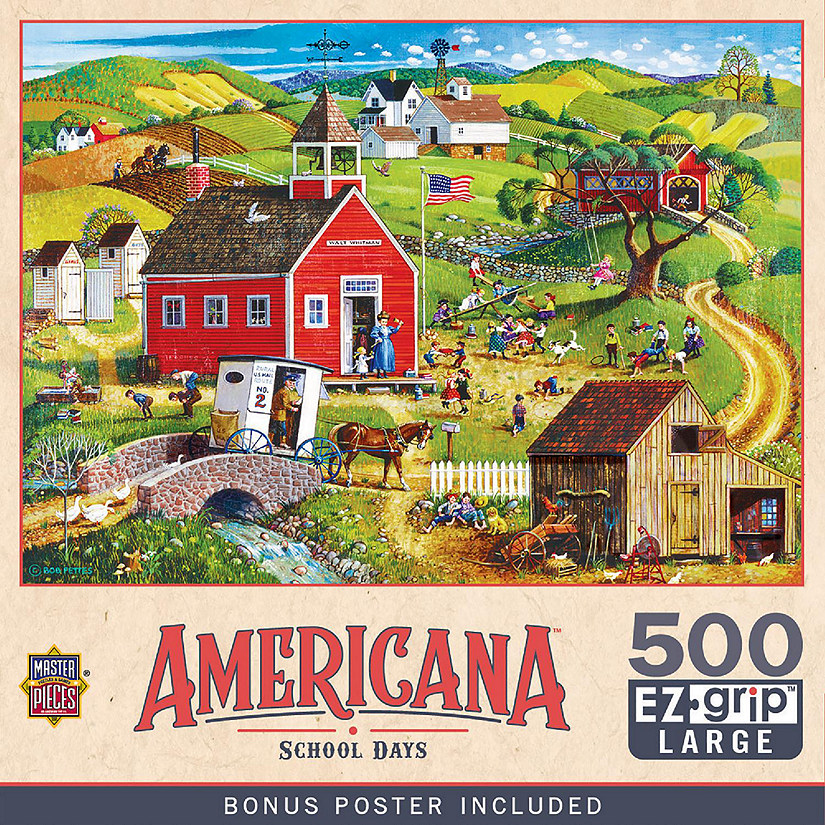 MasterPieces Americana - School Days 500 Piece EZ Grip Jigsaw Puzzle Image