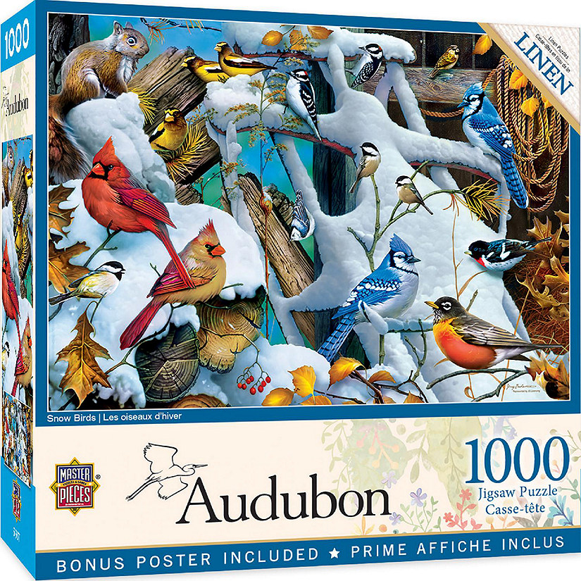 MasterPieces Audubon - Snow Birds 1000 Piece Jigsaw Puzzle for Adults Image