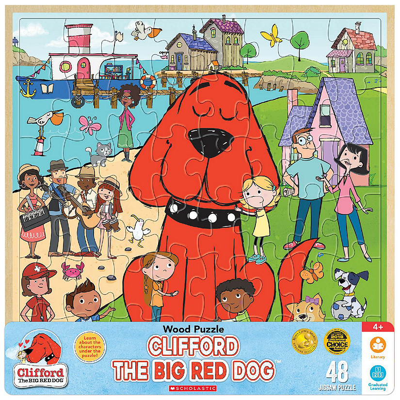 MasterPieces Clifford The Big Red Dog 48 Piece Wood Jigsaw Puzzle Image