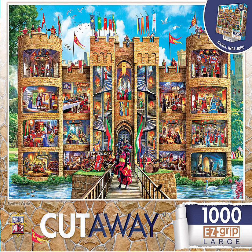 MasterPieces Cutaway Medieval Castle 1000 Piece EZ Grip Jigsaw Puzzle Image