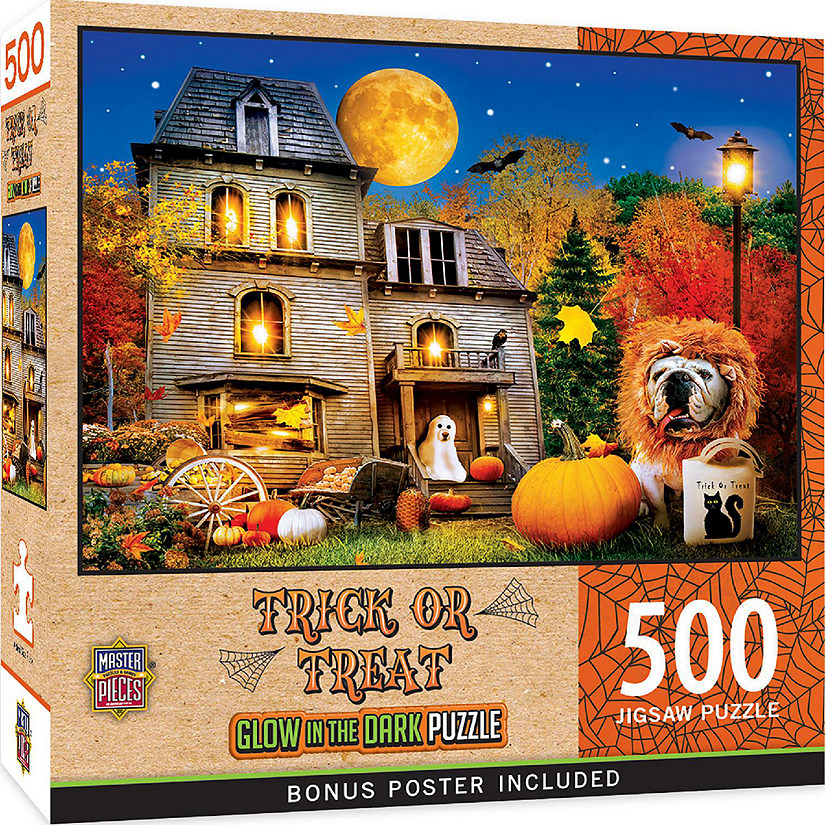 MasterPieces Glow in the Dark - Trick or Treat 500 Piece Jigsaw Puzzle Image