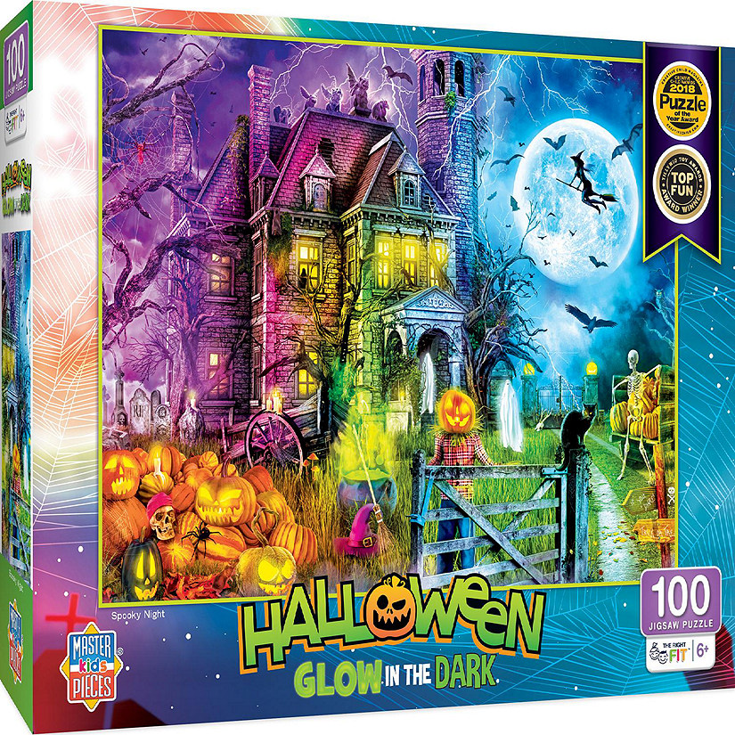 MasterPieces Halloween Glow in the Dark - Spooky Night 100 Piece Puzzle Image