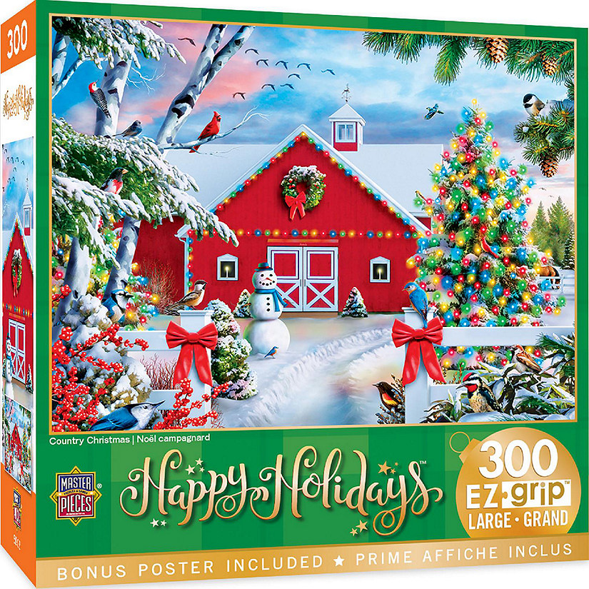 MasterPieces Happy Holidays - Country Christmas 300 Piece EZ Grip Puzzle Image