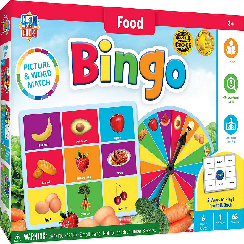 MasterPieces Kids Games - Food Bingo Game for Kids and Familes Image