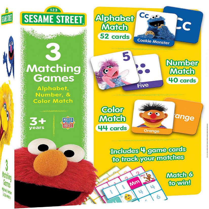 MasterPieces Kids Games - Sesame Street Set of 3 Matching Games Image