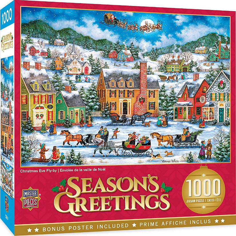 MasterPieces Season's Greetings - Christmas Eve Fly By 1000 Piece Puzzle Image