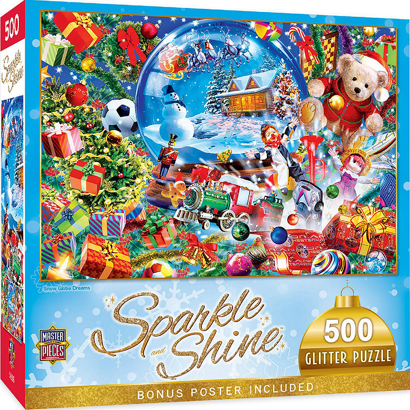 MasterPieces Sparkle & Shine - Snow Globe Dreams 500 Piece Glitter Puzzle Image